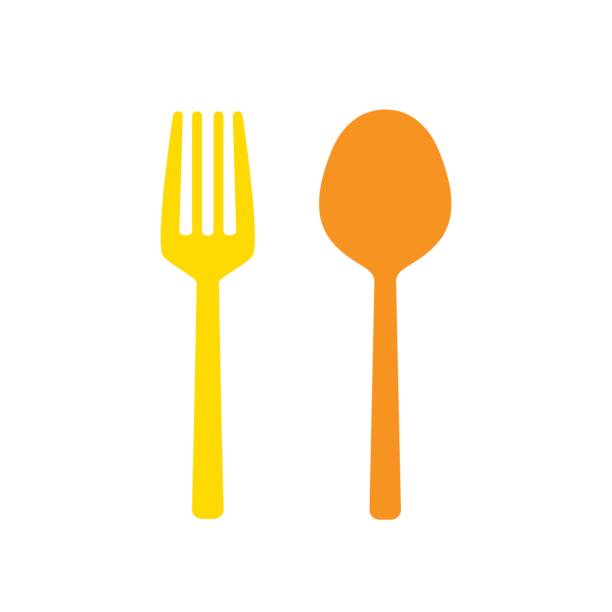 Fork and spoon vector isolated Vector element bestek stock illustrations