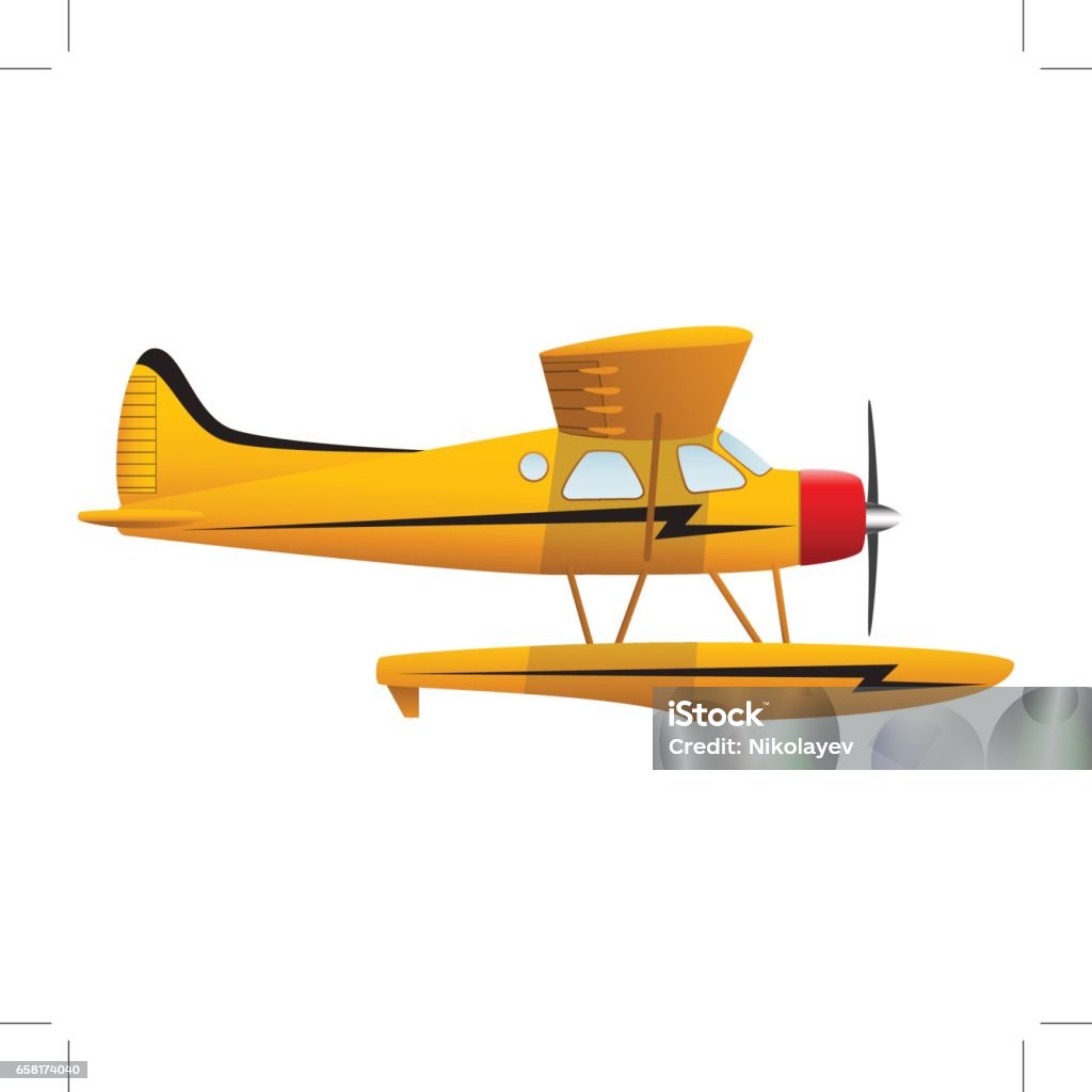 เครื่องบินทะเลสีเหลือง เครื่องบินบนพื้นหลังสีขาว วัตถุที่แยกได้ ภาพเวกเตอร์ - ไม่มีค่าลิขสิทธิ์ การขนส่ง - หัวข้อ เวกเตอร์สต็อก