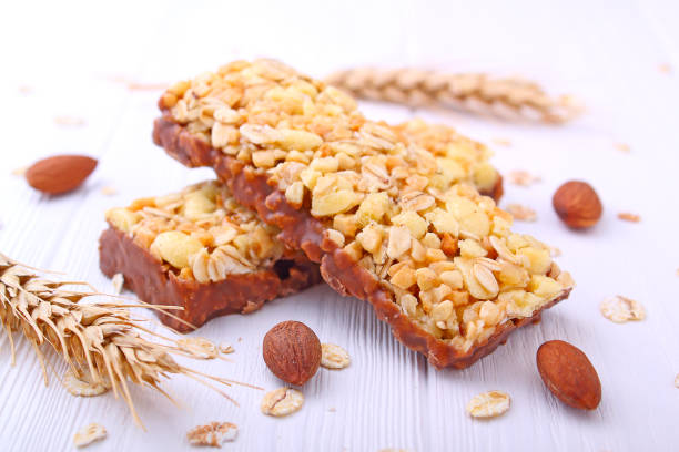 istock healthy snack, muesli bars with raisins and nuts 658175216