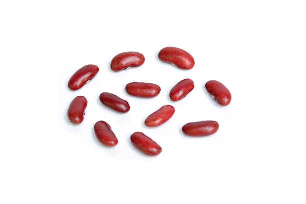 istock Top view of red beans isolated on white background 658184040