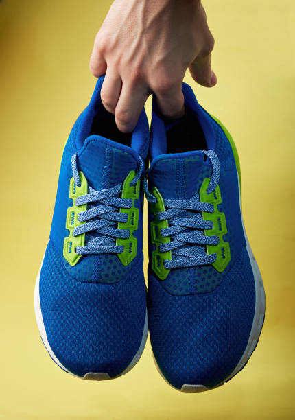 istock Blue pair of sport shoes 658184352