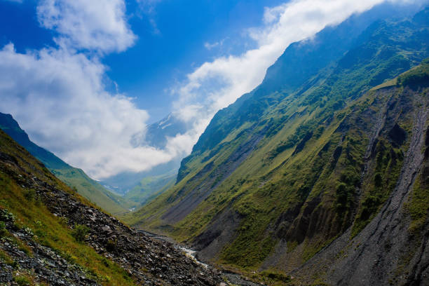 Clouds and mountains, Caucas Mountains, Karmadon Russia