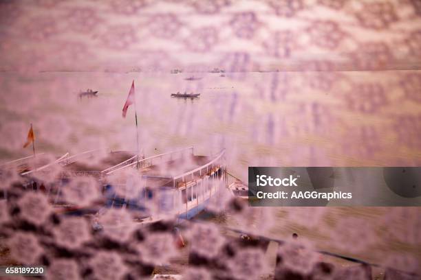 Boats Are Floating In Calm Water In Evening Time Stock Photo - Download Image Now - Asia, Calm Water, Color Image