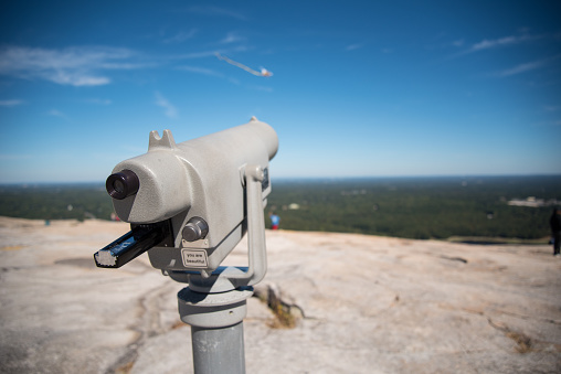 landscape from stone mountain georgia with telescope