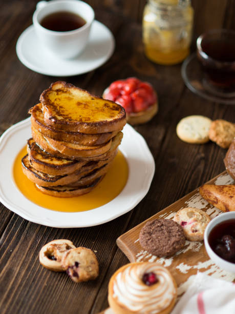 Breakfast table with french toasts
