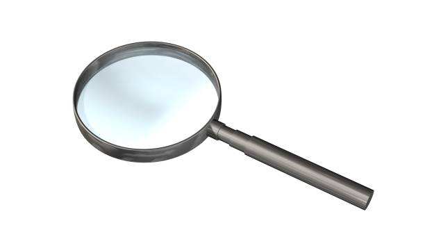 istock Magnifying glass silver isolated on white 658198650