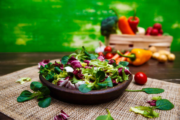 istock Endive, lamb and rose salad. Vegetables. 658213870