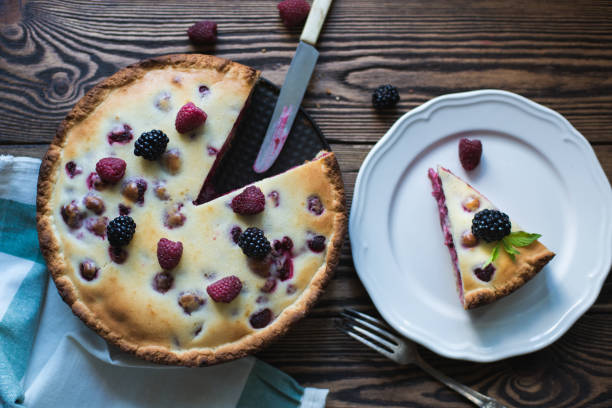 istock Homemade traditional sweet raspberry tart pie 658218972
