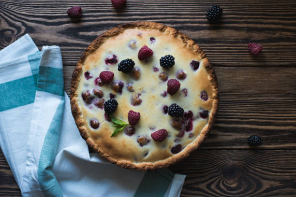 istock Homemade traditional sweet raspberry tart pie 658218986