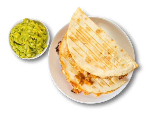 ワカモレソースのケサディーヤ - quesadilla chicken mexican cuisine cheese ストックフォトと画像