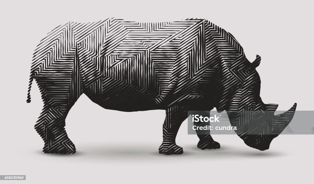 Ryno Illustration Vector rhinoceros illustration. Polygon shaped line- art. Rhinoceros stock vector