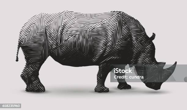 Ryno Illustration Stock Illustration - Download Image Now - Rhinoceros, Animal, Abstract