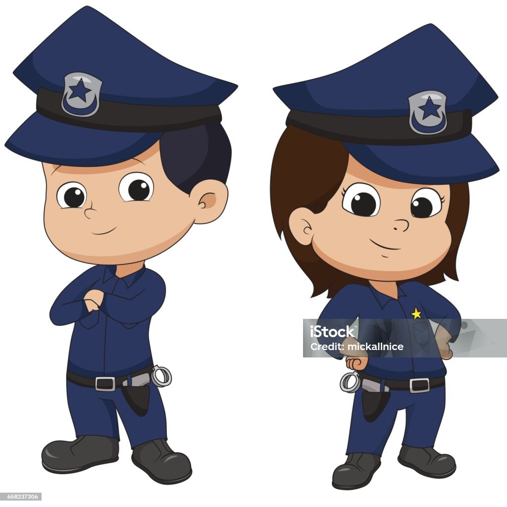 Police Kid Standing Stock Illustration - Download Image Now - Police Force,  Child, Cartoon - iStock