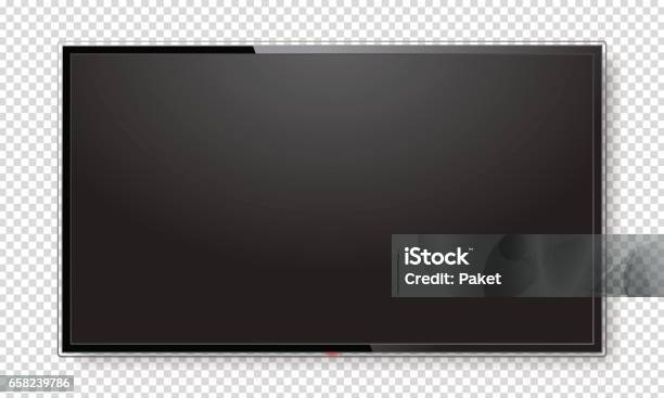 Realistic Tv Screen Mock Up Stock Illustration - Download Image Now - Television Set, Computer Monitor, Device Screen