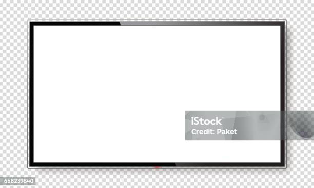 Realistische Fernsehbildschirm Mockup Stock Vektor Art und mehr Bilder von Computerbildschirm - Computerbildschirm, Gerätebildschirm, Flachbildmonitor