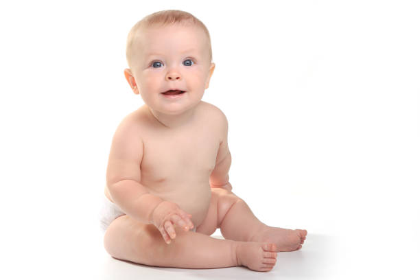 istock Happy Adorable Baby on a White Background 658244660