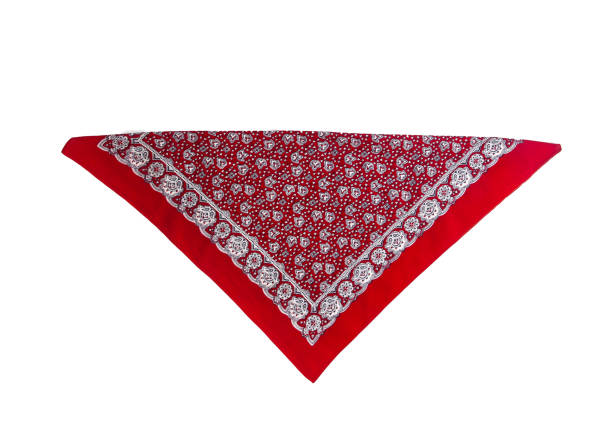 istock Red kerchief bandana with a pattern, isolated 658247278