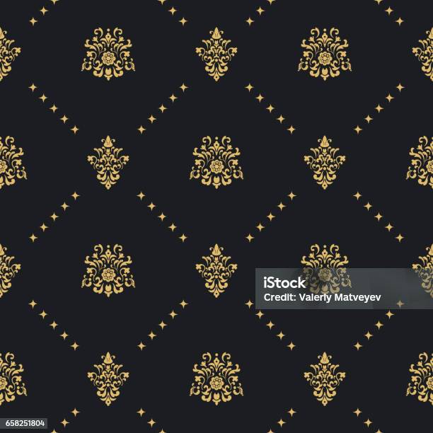 Fond Vintage Baroque Avec Lornement Doré Vecteurs libres de droits et plus d'images vectorielles de Motif - Motif, Monarchie, Luxe