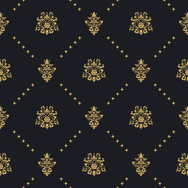 istock Baroque vintage background with golden ornament 658251804