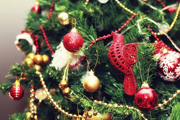 istock Christmas tree decorated toys new year 658254760