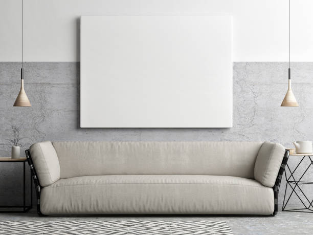 istock Mock up poster in living room 658255810