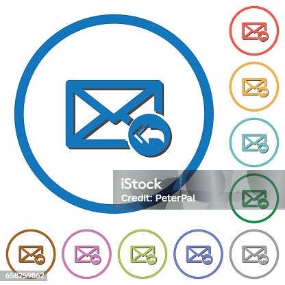 istock Mail reply to all recipient icons with shadows and outlines 658259862