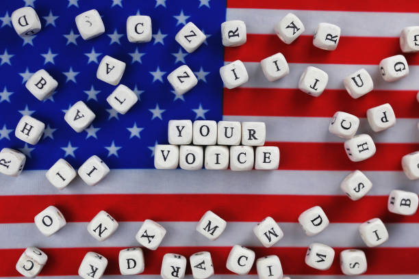 istock election simbol on usa flag 658266398