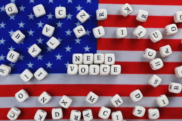 istock election simbol on usa flag 658266490