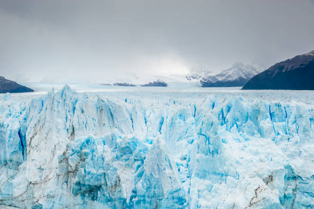 Closeup view of ice hole on  Glacier icebergs,Perito Moreno Glacier,Patagonia,Argentina.