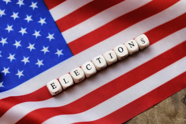 istock election simbol on usa flag 658267258