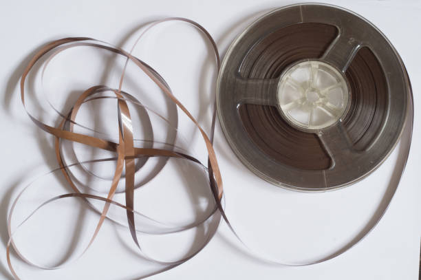 Old reel with magnetic tape for the record player