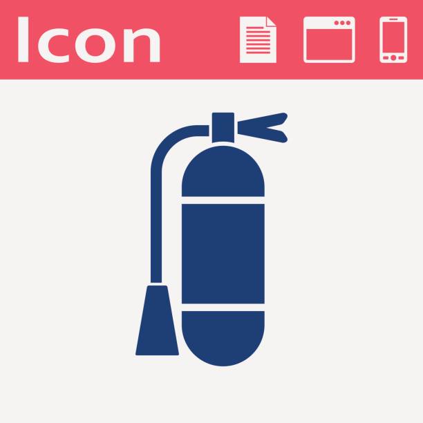 ilustraciones, imágenes clip art, dibujos animados e iconos de stock de icono de extintor - hose clip