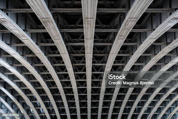 Parallel Steel Beams Supporting Bridge Span Stock Photo - Download Image Now - Strength, Bridge - Built Structure, Architecture