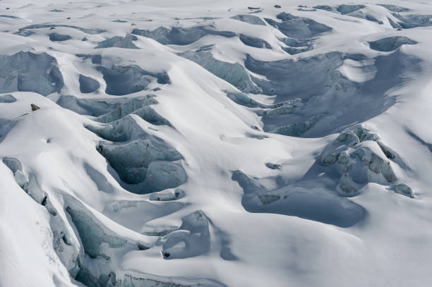 istock Glacier flow and crevasses covered by snow in winter 658297828