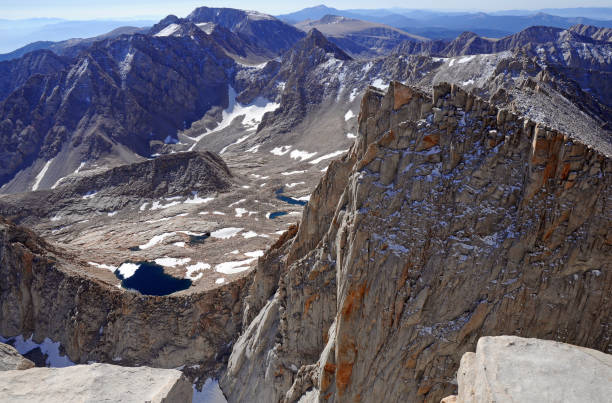 istock Summit view from Mount Whitney, California 14er, state high point and highest peak in the lower 48 states, located in the Sierra Nevada Mountains 658301674