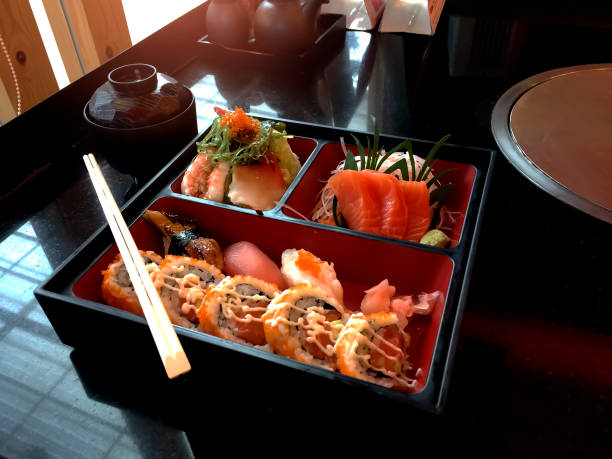 istock Japanese cuisine Sushi combination Bento set. 658329354