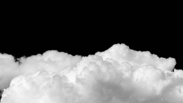 istock Close-up cumulus cloud isolated on black background 658329668