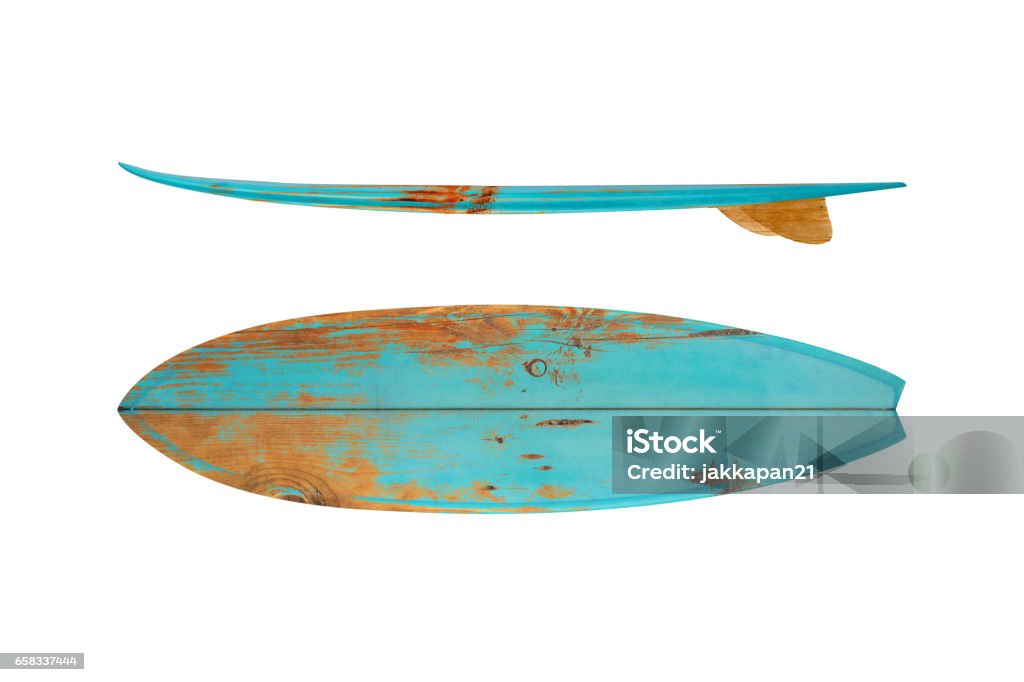 vintage surfboards Vintage surfboard isolated on white - Retro styles 60's Surfboard Stock Photo