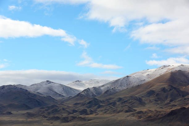 Natural beauty of the snow mountains in the Ulgii city, Mongolia