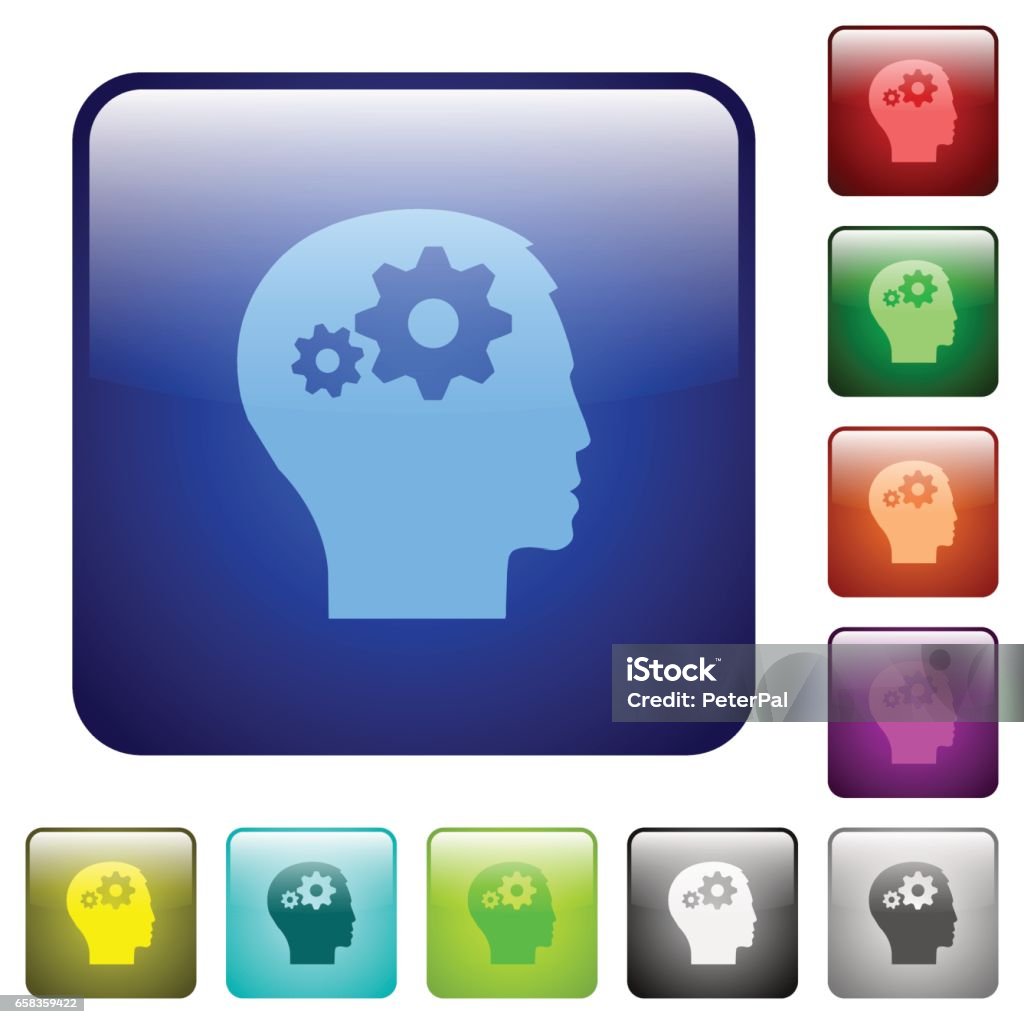 Square Settings Button Color User Settings Square Buttons Stock Illustration - Download Image ...