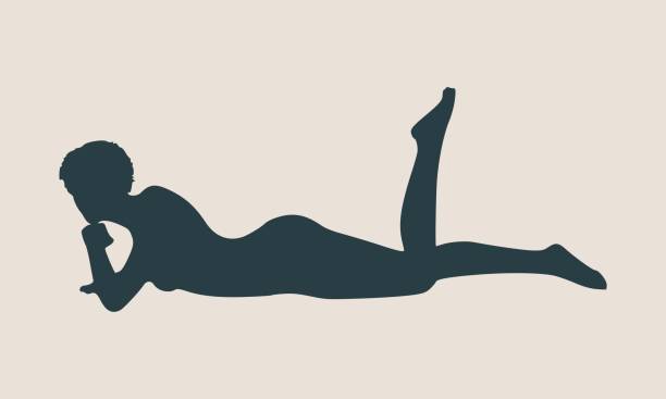 istock woman lying on the floor isolated over a white background 658362948