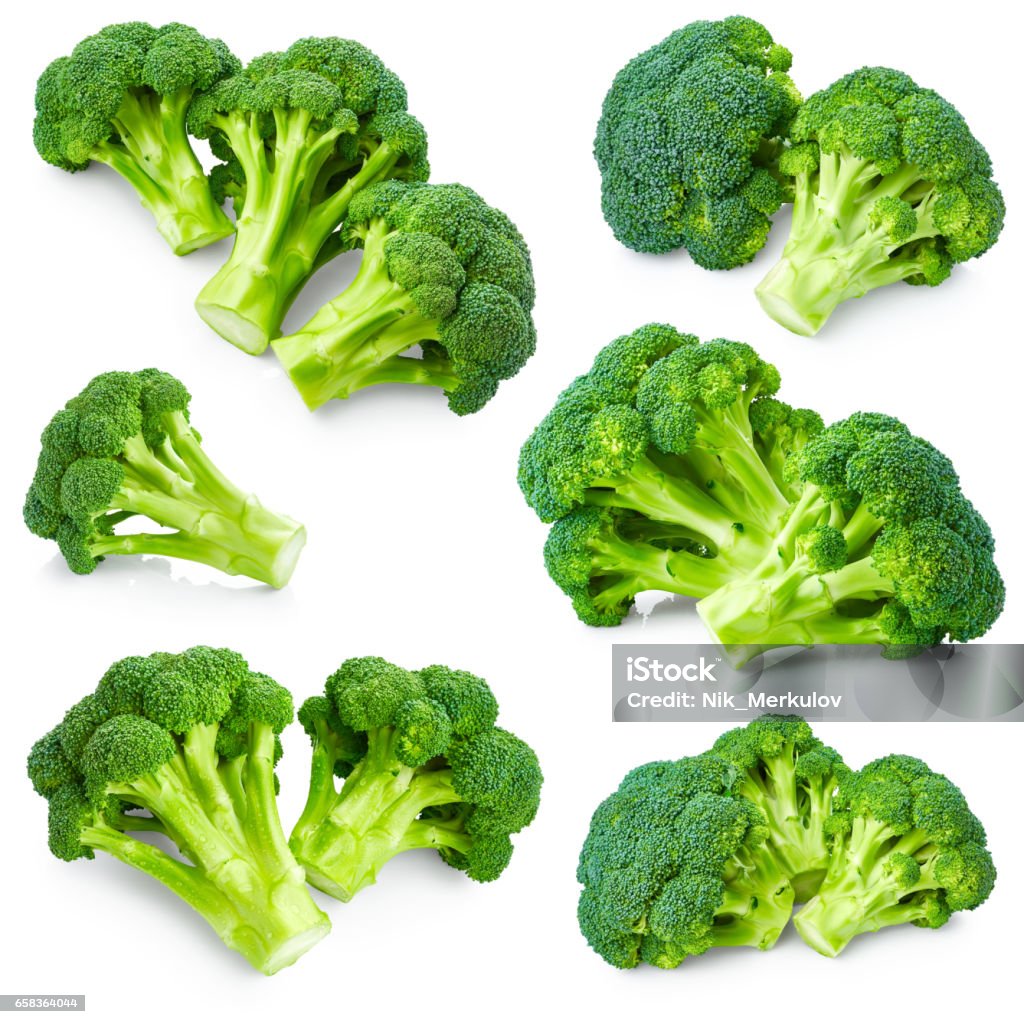 Set of broccoli Set of broccoli isolated on white background Broccoli Stock Photo