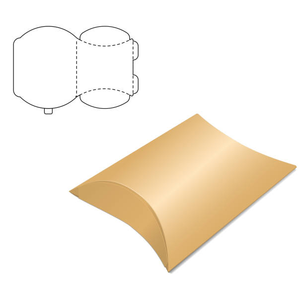 Box Template vector Vector Illustration of Clear Gift Carton Box for Design, Website, Background, Banner. Package Template isolated on white. Retail pack with for your brand on it box dieline drawings stock illustrations