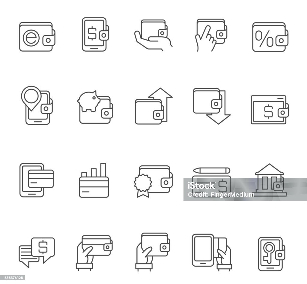 Finance icons Empty Wallet stock vector