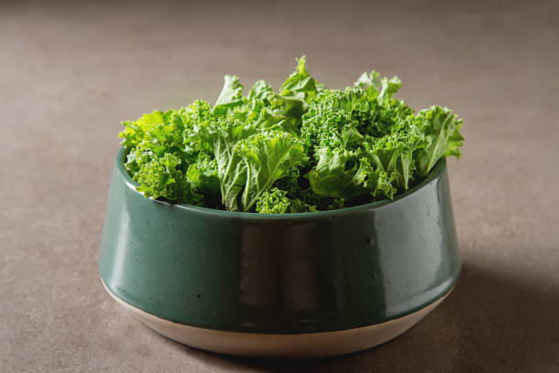 istock Fresh green Italian salad Kale. Dark background. 658382676