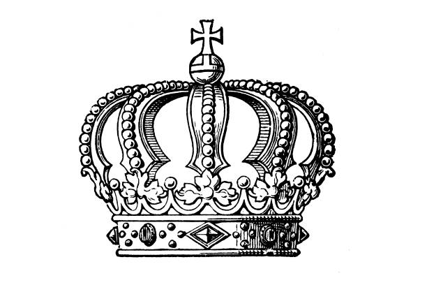 Antique illustration of amodern royal crown