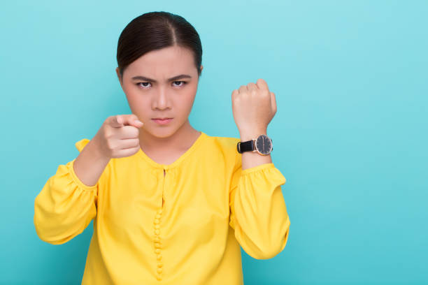 istock Angry woman check her watch 658389066