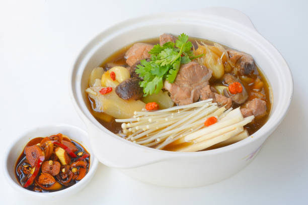 Ba kut teh, stew of pork and herbal soup stock photo