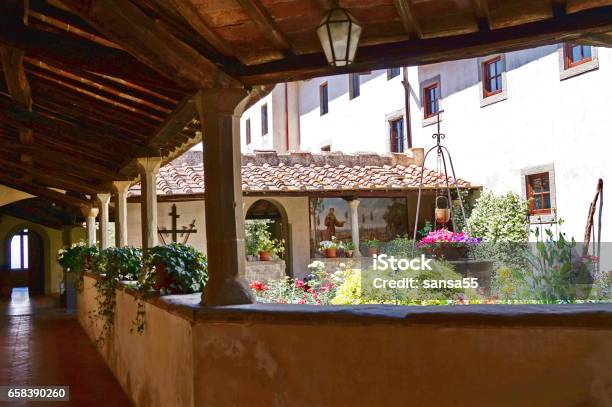 Cloister Of Monastery Of San Francesco Fiesole Stock Photo - Download Image Now - Fiesole, Florence - Italy, Catholicism