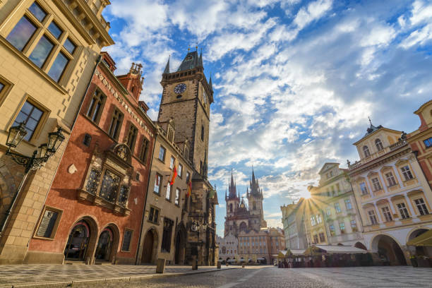 istock Sunrise at Prague old town square, Czech Republic 658390304